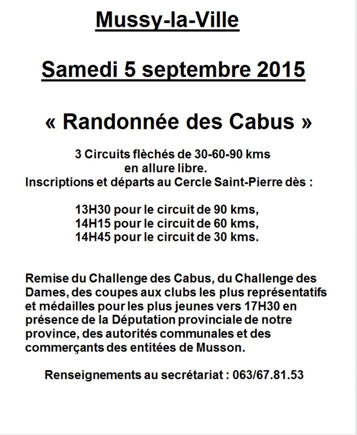 Cyclo Mussy-La-Ville le 05/09/2015