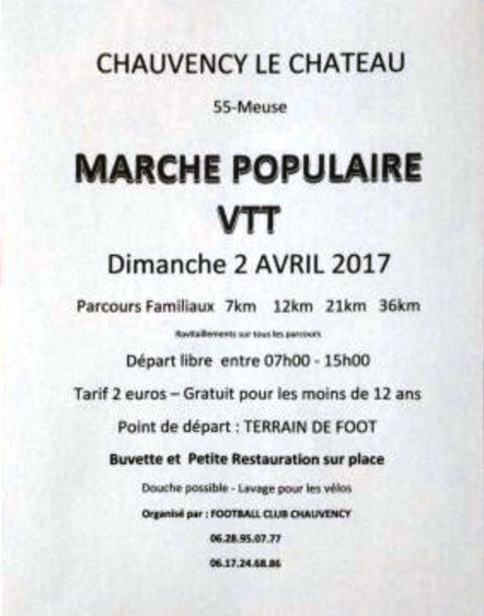 Marche Populaire + VTT à Chauvency Le Chateau (Fr Meuse) le 020417