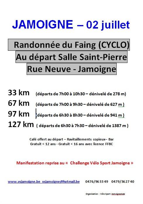 Cyclo a jamoigne le 02072017