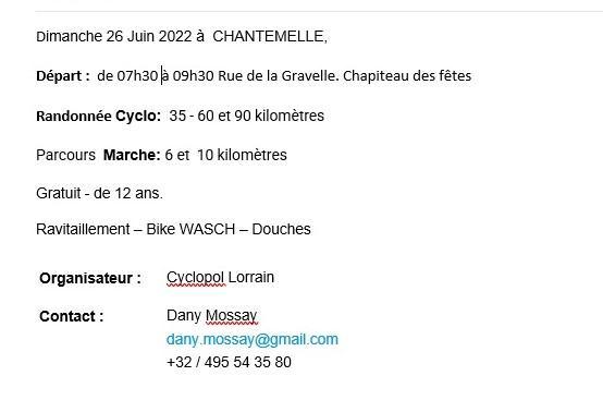 Ce dimanche 26 juin Cyclo-marche-a-chantemelle-le-260622