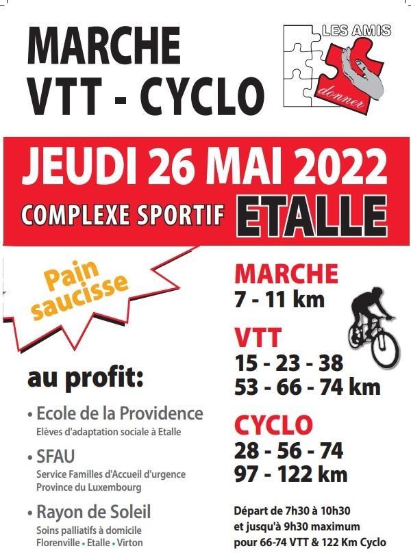 Marche vtt et cyclo a etalle le 260522