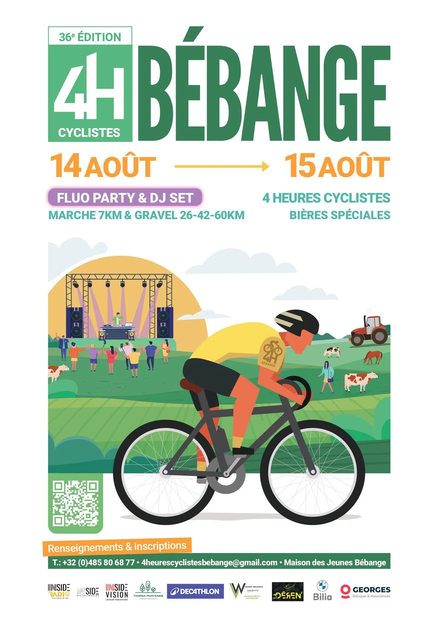 Bébange Gravel marche et 4h cyclistes les 14 et 150825
