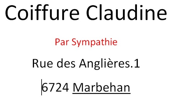Coiffure Claudine - Marbehan