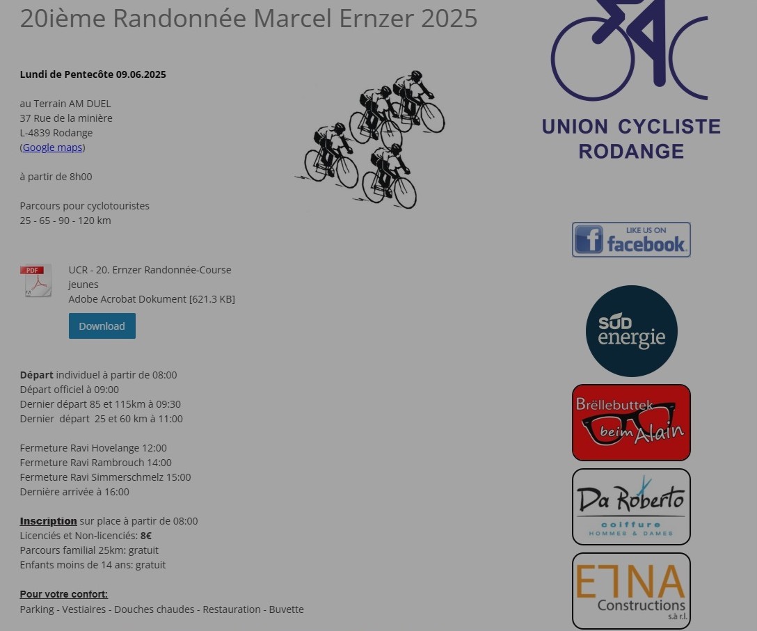 Cyclo à L Rodange le lundi 090625