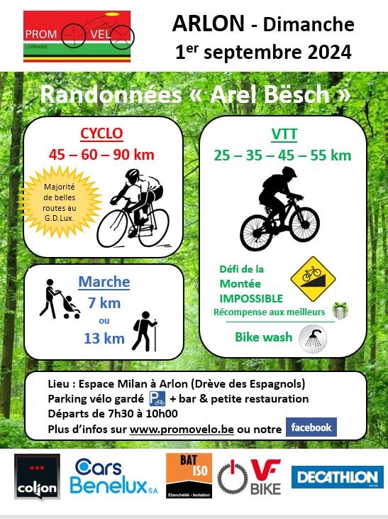 Cyclo VTT et Marche à Arlon le 010924