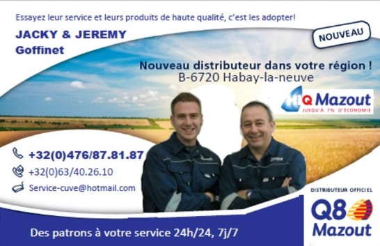 Jacky & Jérémy Goffinet (Mazout) Habay-La -Neuve.