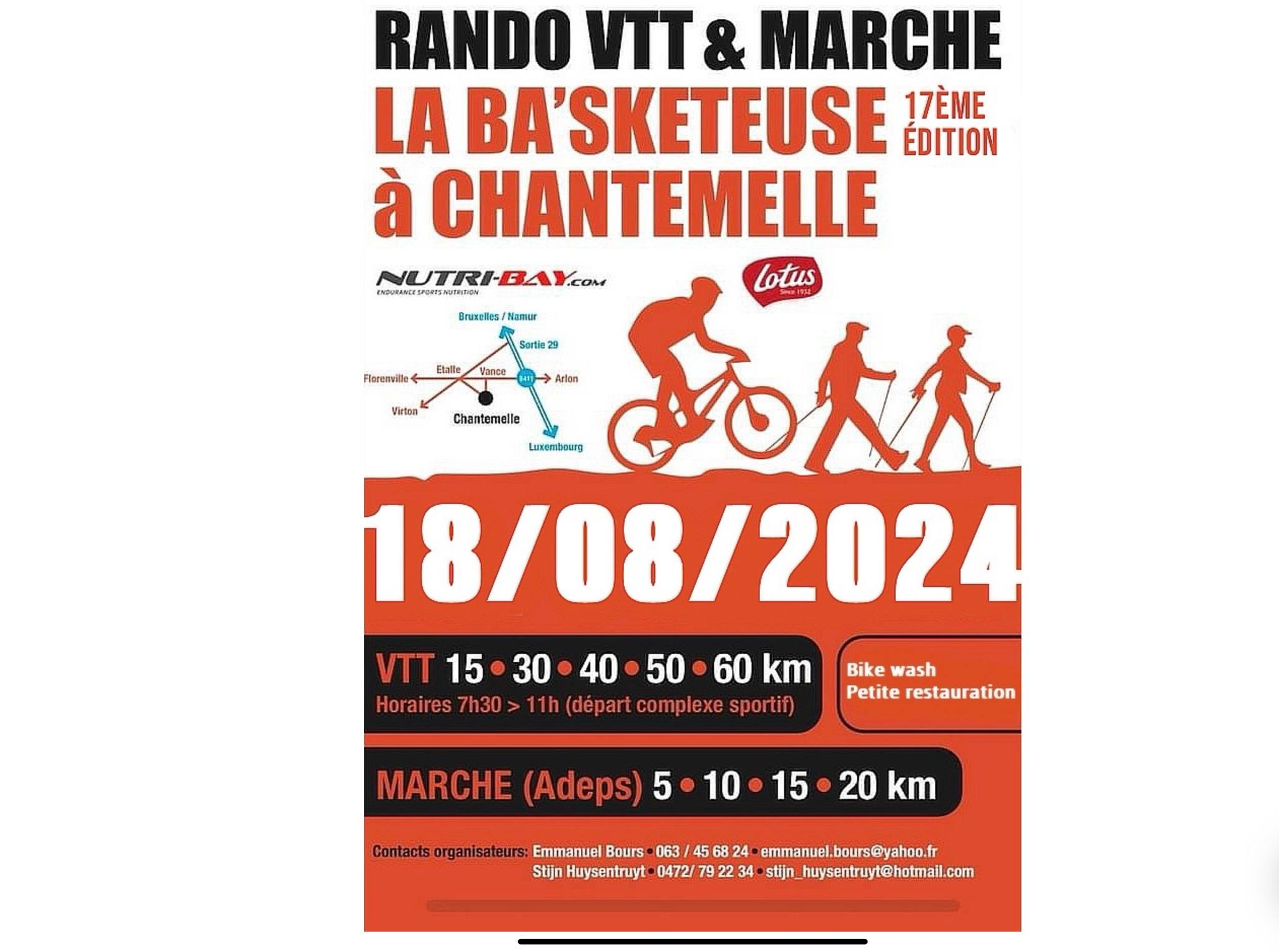Marche Adeps et VTT à Chantemelle le 180824