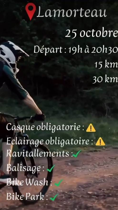 VTT nocturne à Lamorteau le 251024