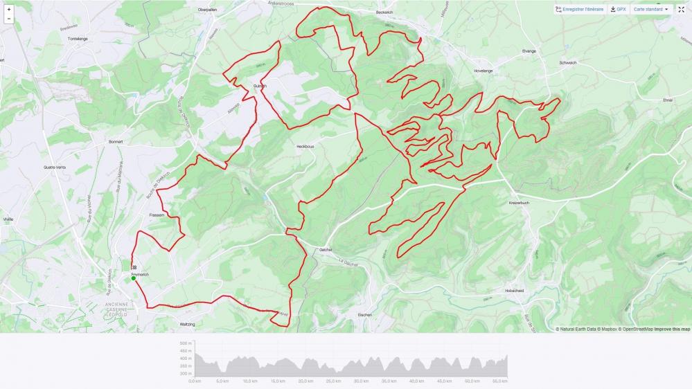 Parcours vtt promo velo 55 km