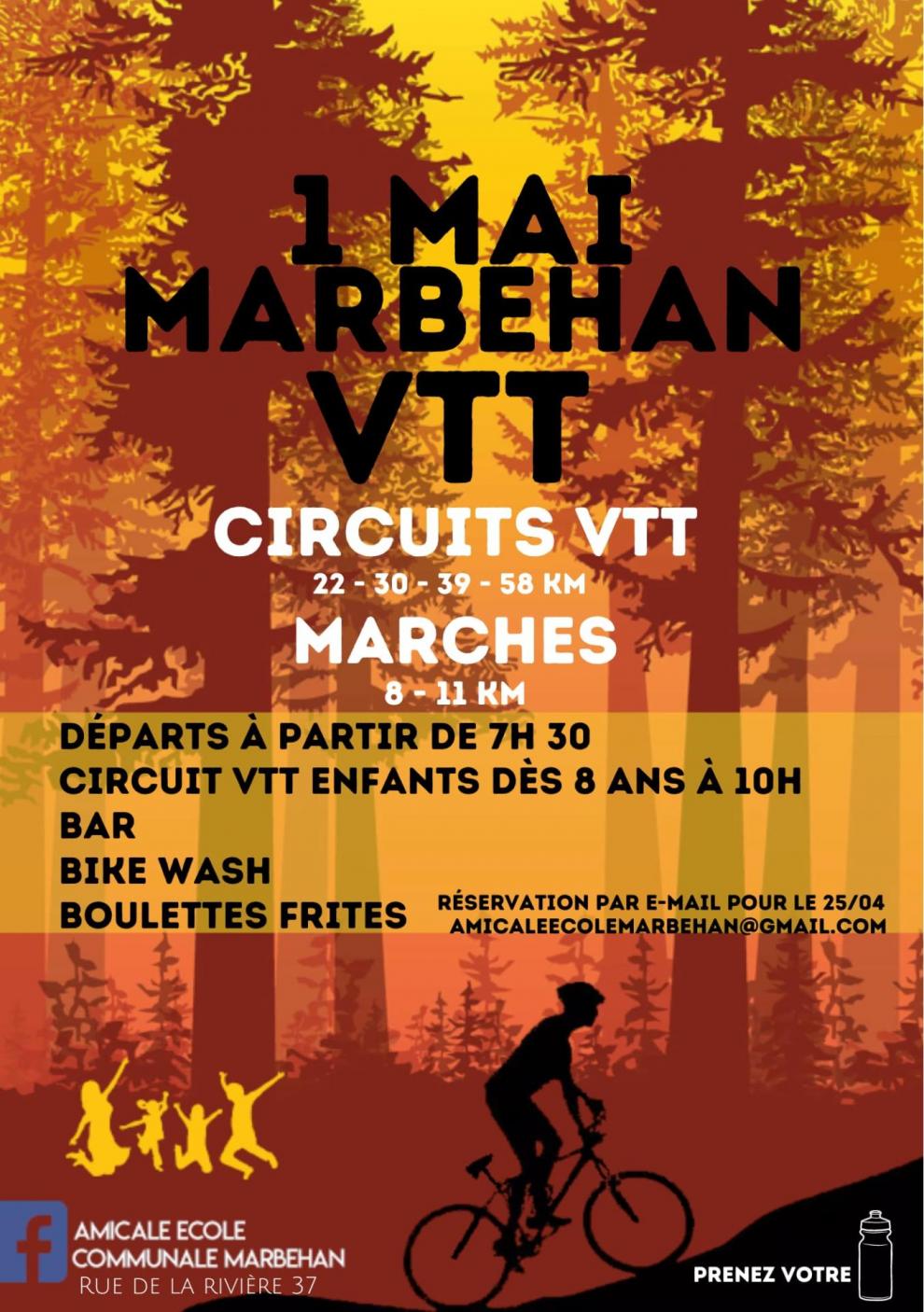 Vtt et marche a marbehan le 010524