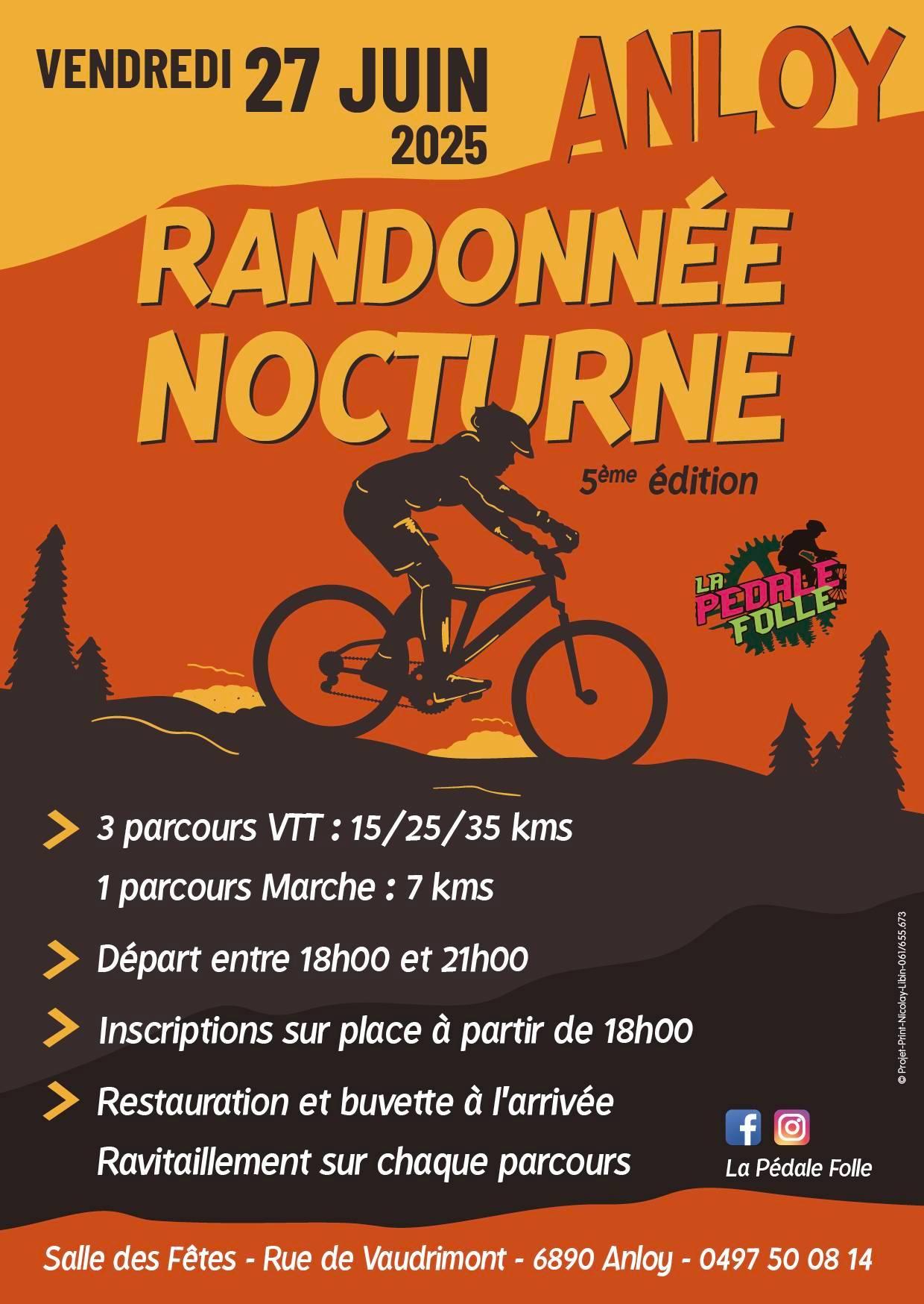 Vtt et marche nocturne a anloy le vendredi 270625