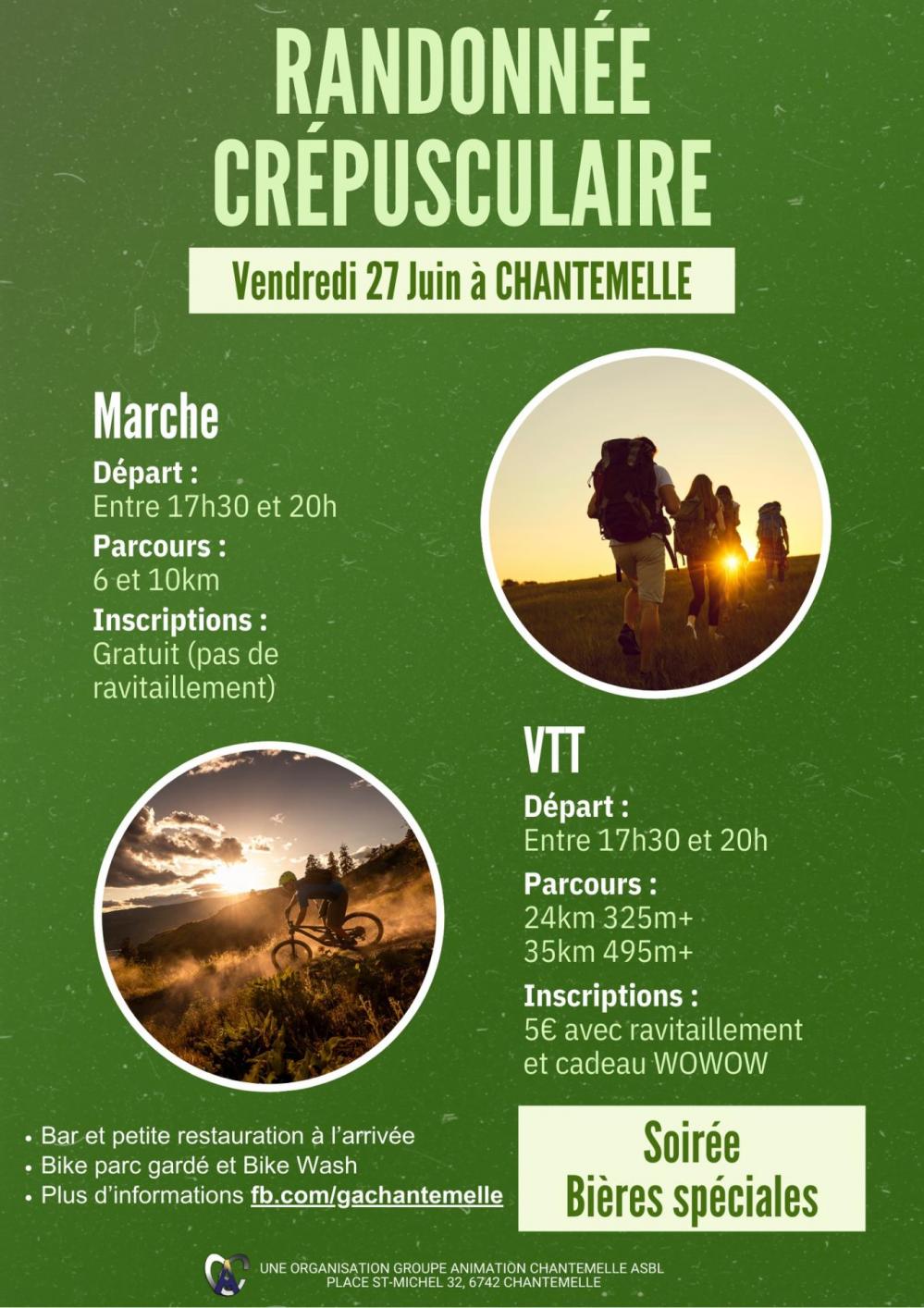 Vtt et marche nocturne a chantemelle le 270625