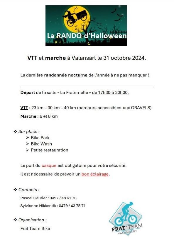 Vtt et marche nocturne a valansart le 311024