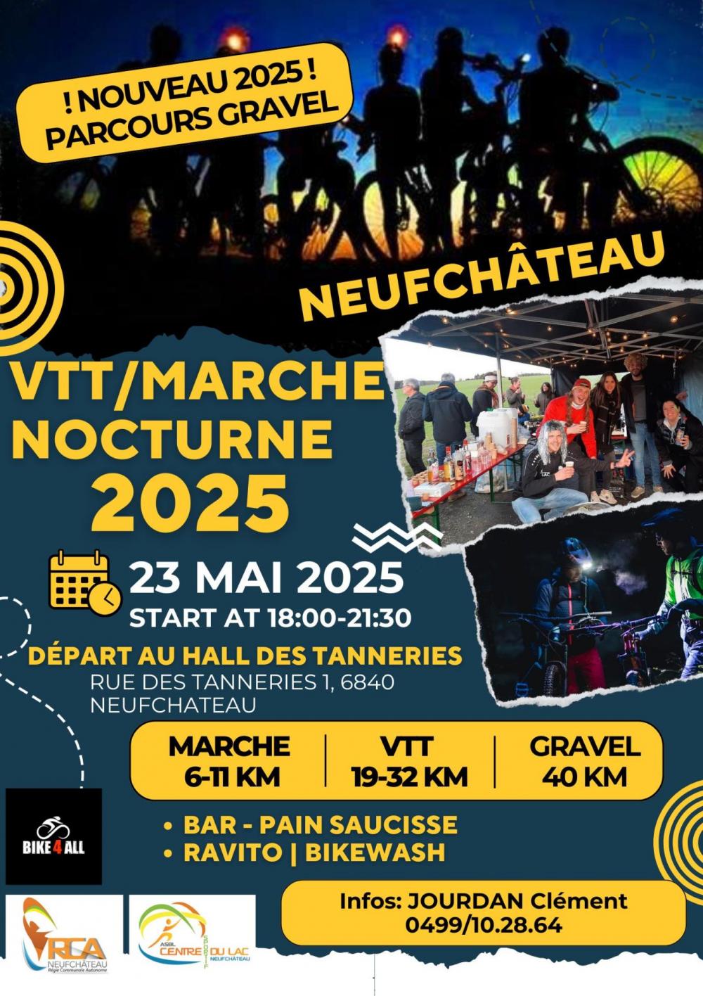 Vtt gravel et marche nuit a neufchateau le 230525