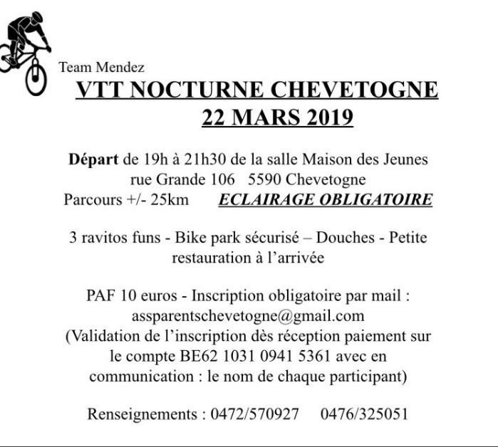 Vtt nocturne a chevetogne le 220320